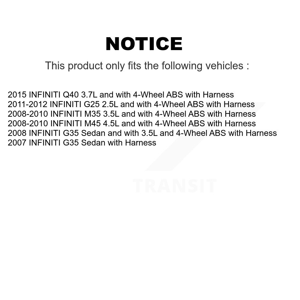 Rear Wheel Hub Bearing And ABS Sensor Kit For INFINITI G35 G25 M35 M45 Q40 with Harness K7S-101670 - Image 2