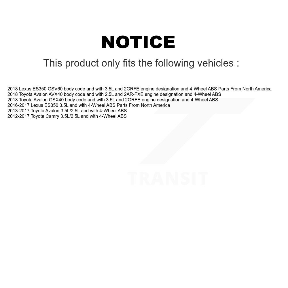 Rear Right Wheel Hub Bearing And Extra ABS Sensor Kit For Toyota Camry Lexus ES350 Avalon K7S-101691 - Image 2