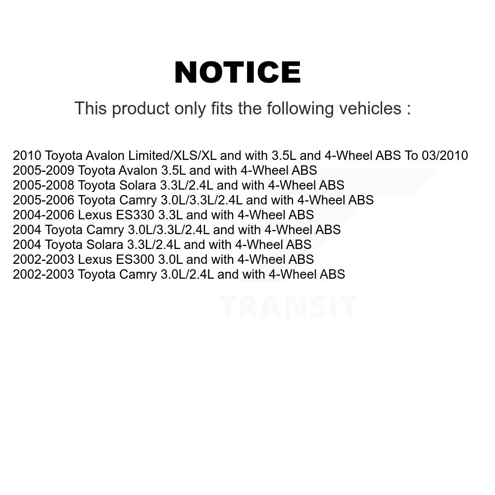 Rear Left Wheel Hub Bearing & Extra Sensor Kit For Toyota Camry Lexus Solara Avalon ES330 K7S-101703 - Image 2