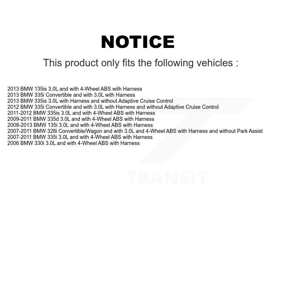 Front Rear Wheel Bearing And ABS Sensor Kit For BMW 328i 335i 135i 330i 335is 335d 135is K7S-101728 - Image 2