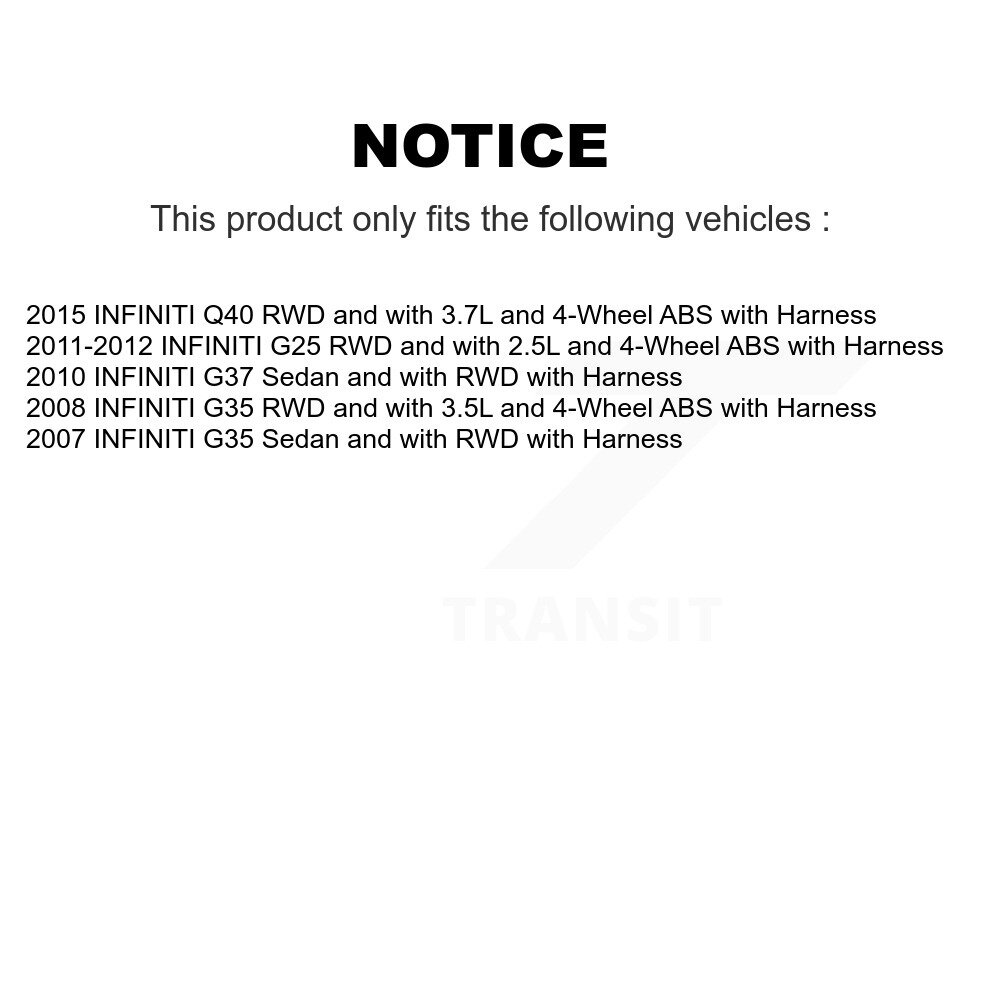 Front Wheel Hub Bearing And ABS Sensor Kit For INFINITI G35 G37 G25 Q40 with Harness K7S-101811 - Image 2