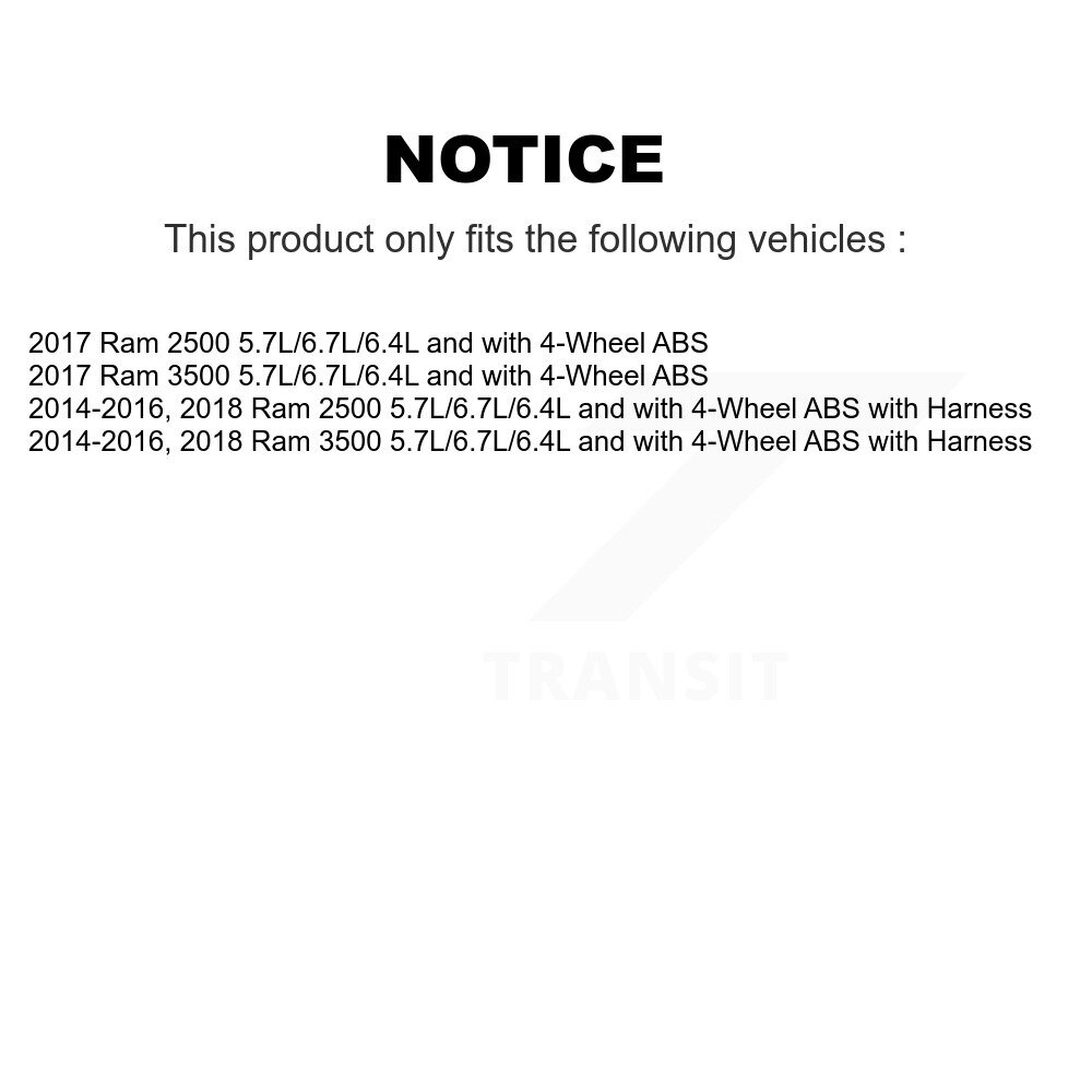 Front Wheel Hub Bearing And Extra ABS Sensor Kit For Ram 2500 3500 K7S-101817 - Image 2