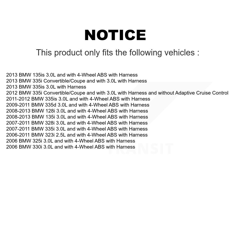 Front Wheel Hub Bearing Sensor Kit For BMW 323i 328i 335i 128i 135i 325i 330i 335is 335d K7S-101819 - Image 2
