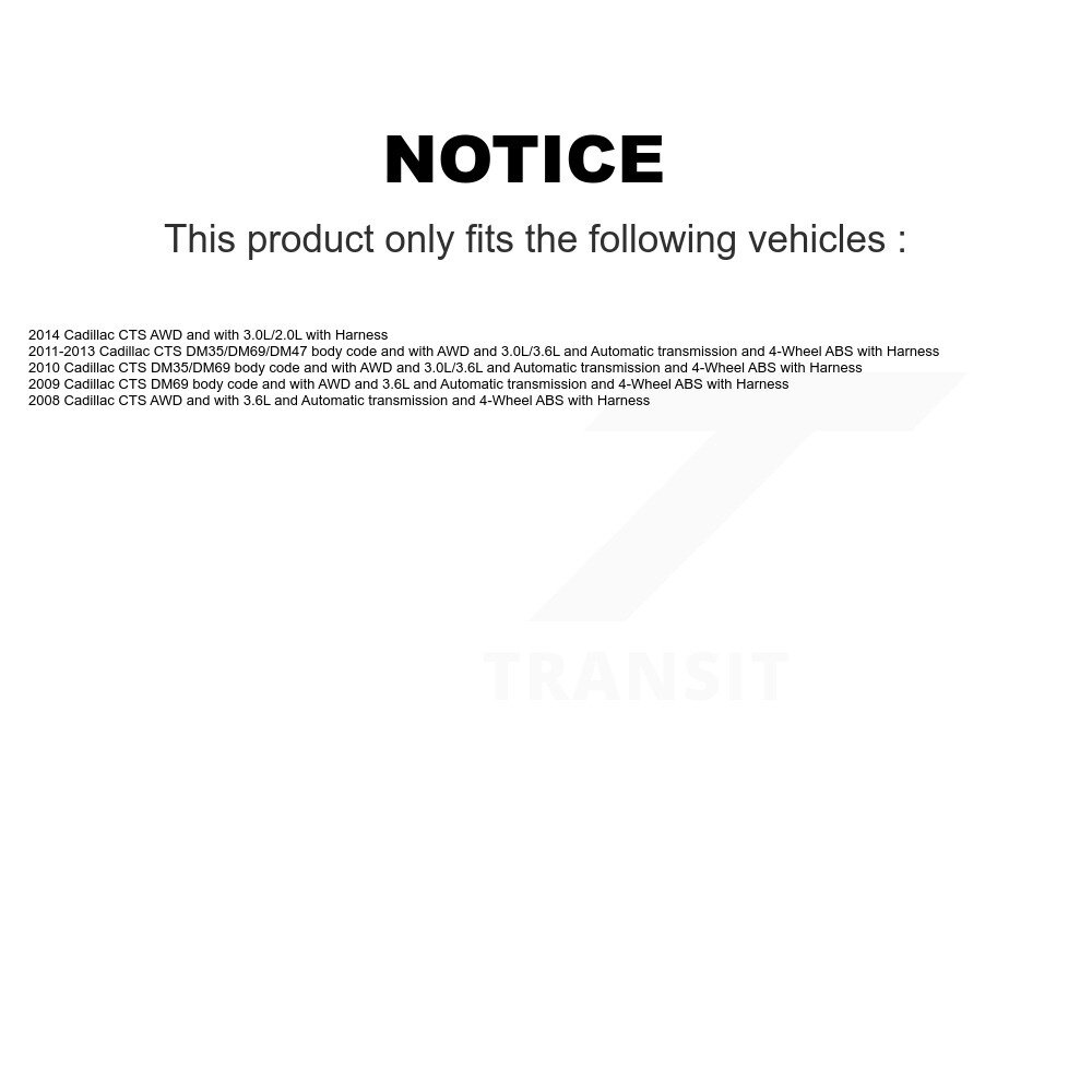 Front Wheel Hub Bearing And ABS Sensor Kit For Cadillac CTS with Harness K7S-101848 - Image 2