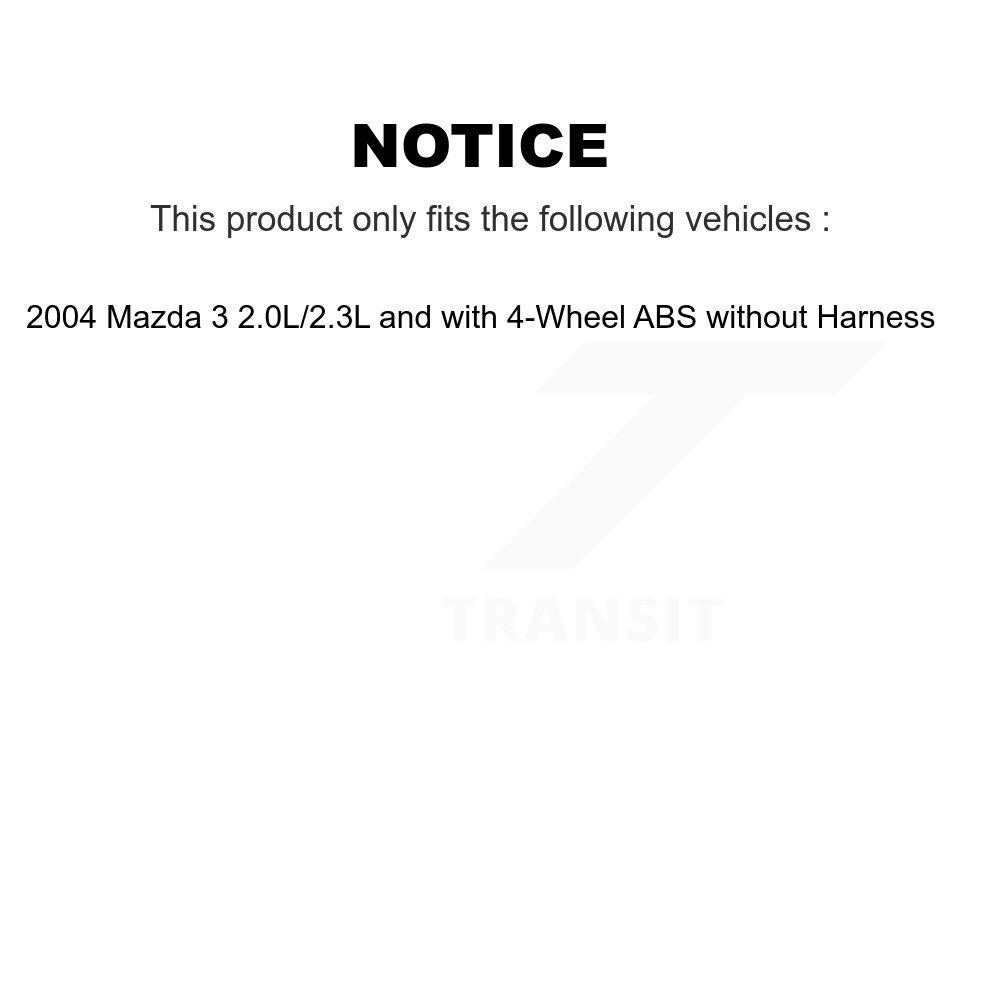Front Wheel Hub Bearing Sensor Kit For Mazda 3 2.0L 2.3L with 4-Wheel ABS without Harness K7S-101886 - Image 2