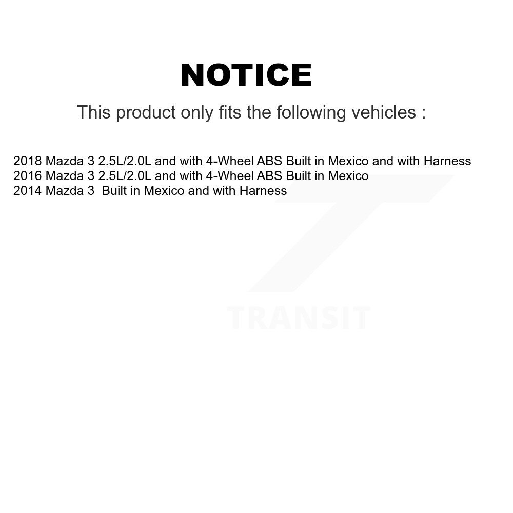 Front Wheel Hub Bearing And ABS Sensor Kit For Mazda 3 K7S-101988 - Image 2