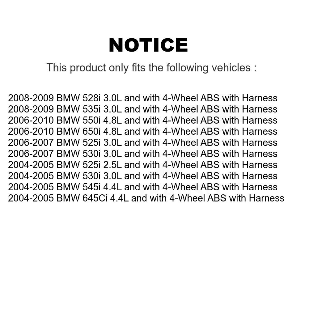 Front Wheel Hub Bearing & ABS Sensor Kit For BMW 530i 650i 525i 645Ci 550i 528i 545i 535i K7S-101990 - Image 2