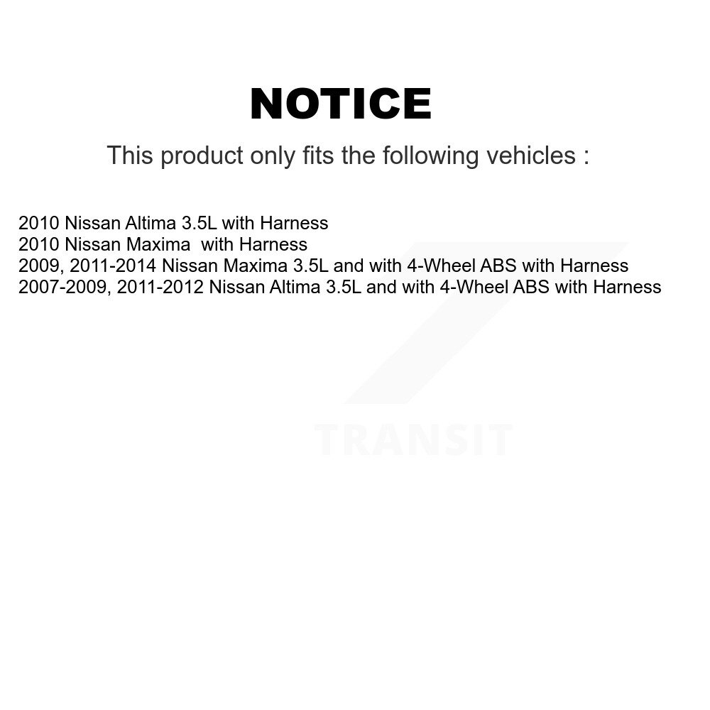 Front Wheel Hub Bearing And ABS Sensor Kit For Nissan Altima Maxima with Harness K7S-102013 - Image 2