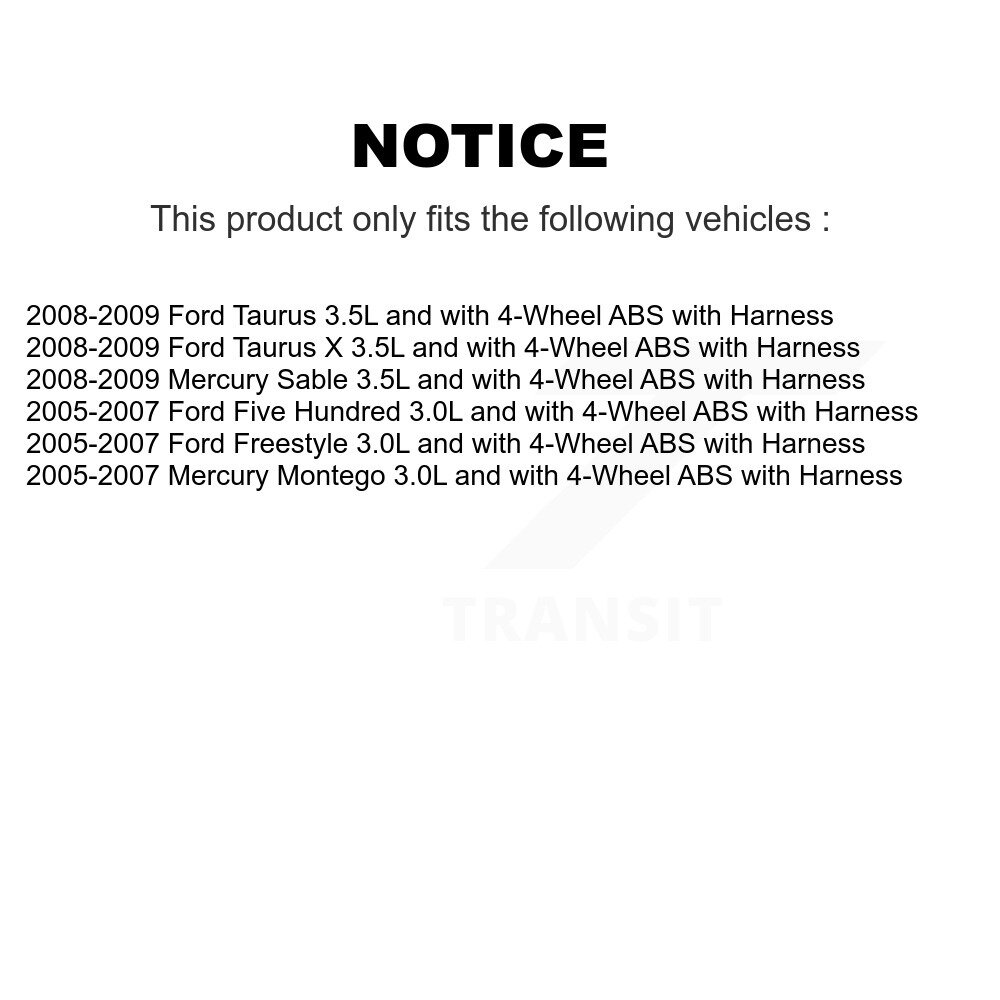 Front Wheel Hub Bearing Sensor Kit For Ford Five Hundred Freestyle Taurus X Mercury Sable K7S-102015 - Image 2