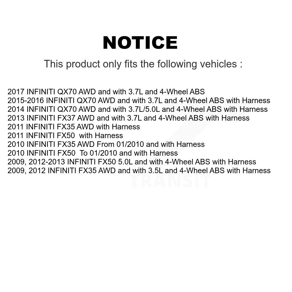Front Wheel Hub Bearing And ABS Sensor Kit For INFINITI FX35 QX70 FX50 FX37 K7S-102018 - Image 2