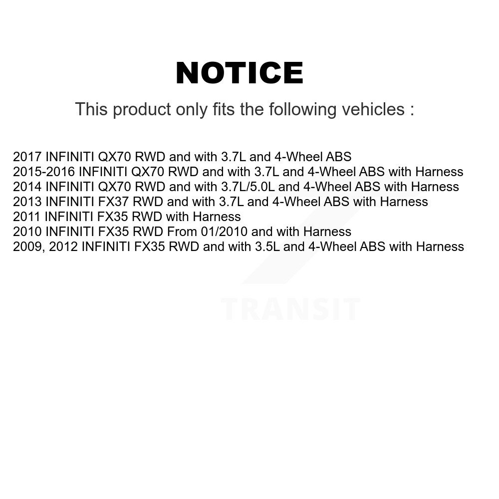Front Wheel Hub Bearing And ABS Sensor Kit For INFINITI FX35 QX70 FX37 K7S-102019 - Image 2