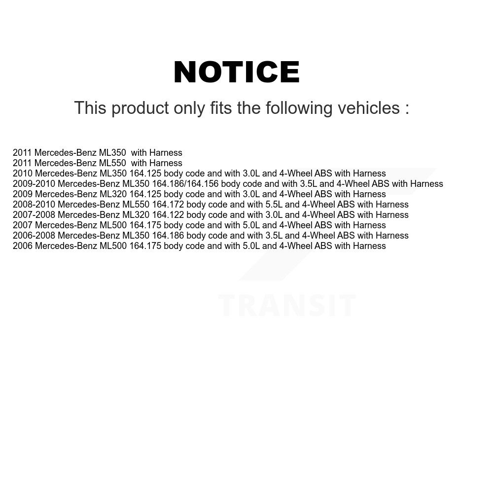Front Wheel Bearing ABS Sensor Kit For Mercedes-Benz ML350 ML320 ML550 ML500 with Harness K7S-102058 - Image 2