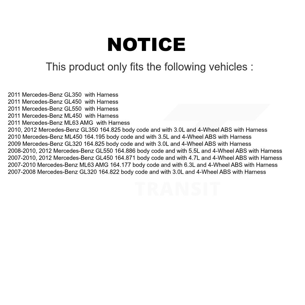 Front Wheel Bearing & Sensor Kit For Mercedes-Benz GL350 GL320 GL450 GL550 ML63 AMG ML450 K7S-102059 - Image 2