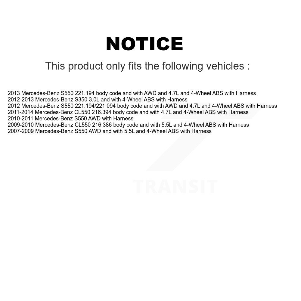 Front Wheel Bearing And ABS Sensor Kit For Mercedes-Benz S550 S350 CL550 with Harness K7S-102071 - Image 2