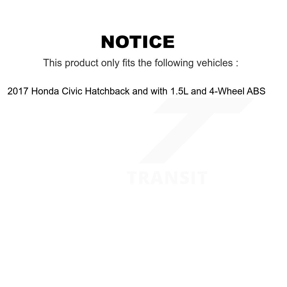 Front Wheel Bearing & ABS Sensor Kit For 2017 Honda Civic Hatchback with 1.5L 4-Wheel K7S-102082 - Image 2