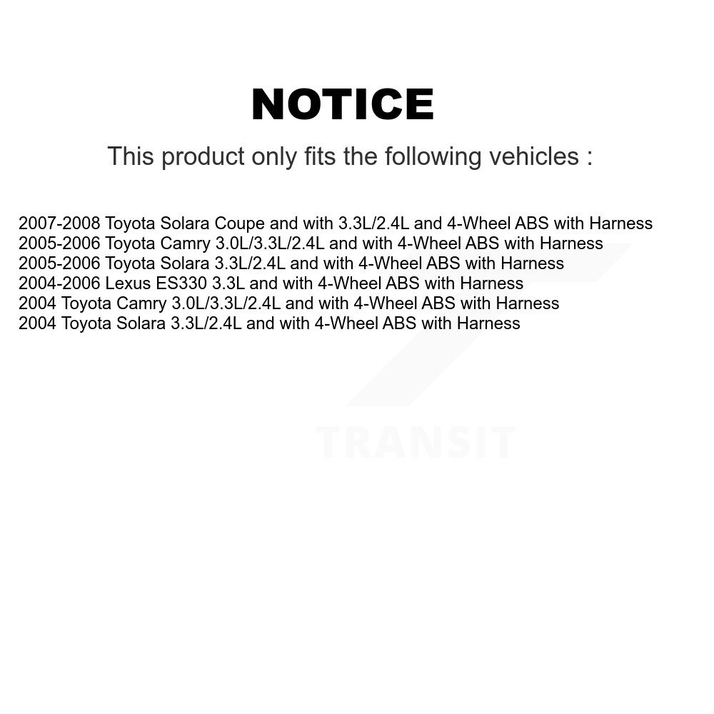 Front Wheel Bearing And ABS Sensor Kit For Toyota Camry Solara Lexus ES330 with Harness K7S-102111 - Image 2