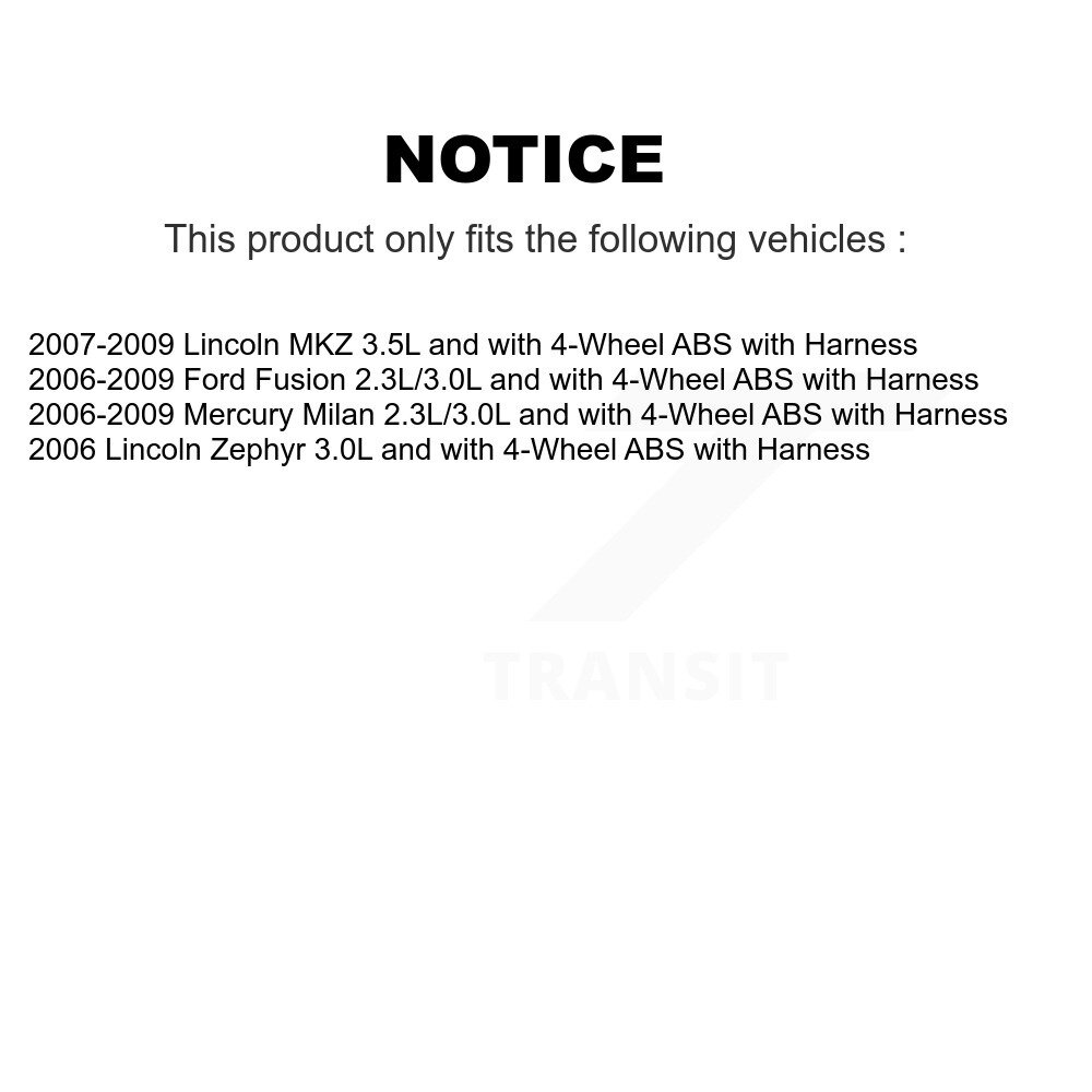 Front Wheel Bearing And ABS Sensor Kit For Ford Fusion Lincoln MKZ Zephyr Mercury Milan K7S-102139 - Image 2