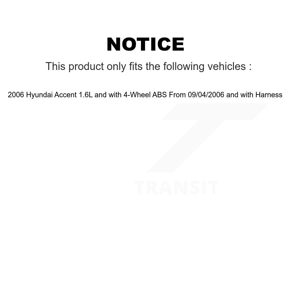 Front Wheel Bearing & ABS Sensor Kit For 2006 Hyundai Accent From 09 04 with Harness K7S-102158 - Image 2