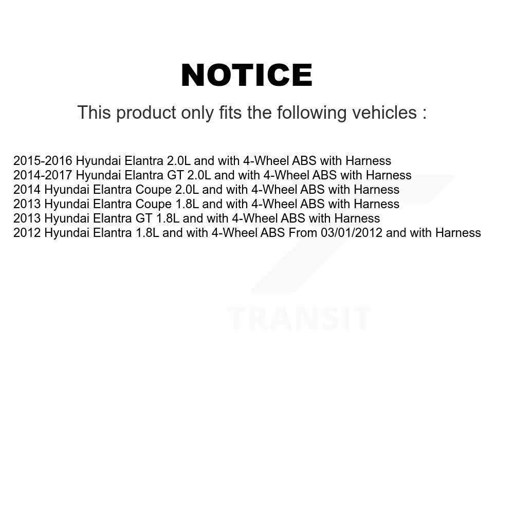 Front Wheel Bearing And ABS Sensor Kit For Hyundai Elantra GT Coupe K7S-102170 - Image 2