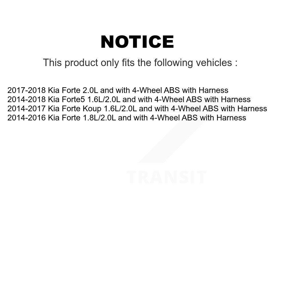 Front Wheel Bearing And ABS Sensor Kit For Kia Forte Forte5 Koup with Harness K7S-102176 - Image 2
