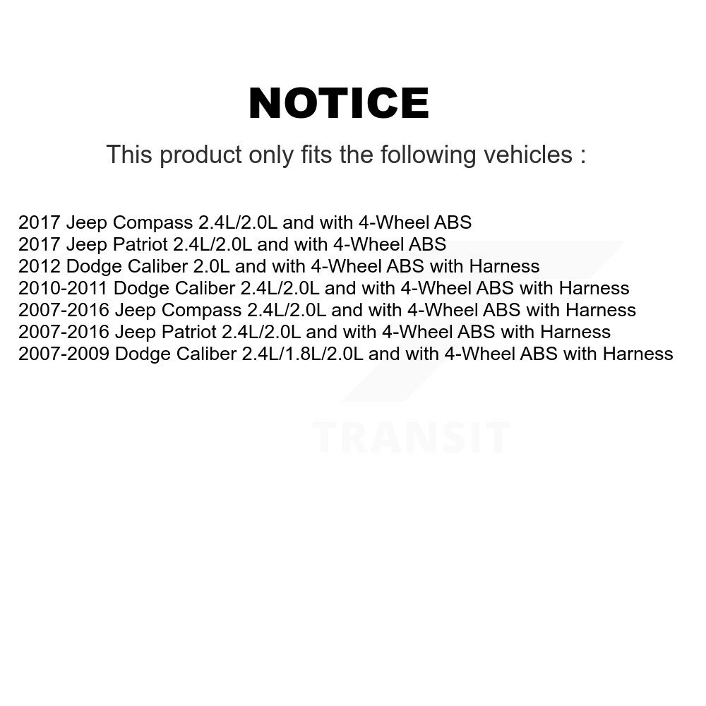 Front Wheel Bearing And ABS Sensor Kit For Jeep Patriot Compass Dodge Caliber K7S-102189 - Image 2