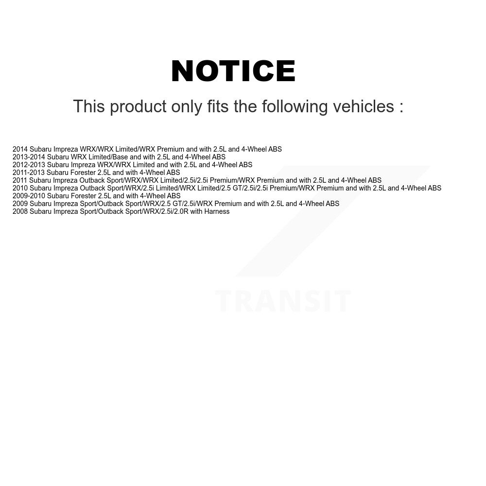 Front Wheel Hub Bearing And ABS Sensor Kit For Subaru Impreza Forester WRX K7S-102237 - Image 2