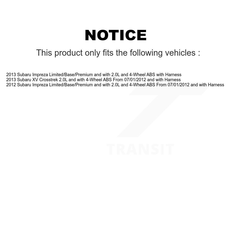 Front Wheel Hub Bearing And ABS Sensor Kit For Subaru Impreza XV Crosstrek K7S-102239 - Image 2