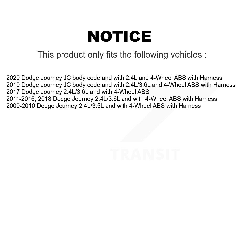 Front Wheel Hub Bearing And ABS Sensor Kit For Dodge Journey K7S-102292 - Image 2