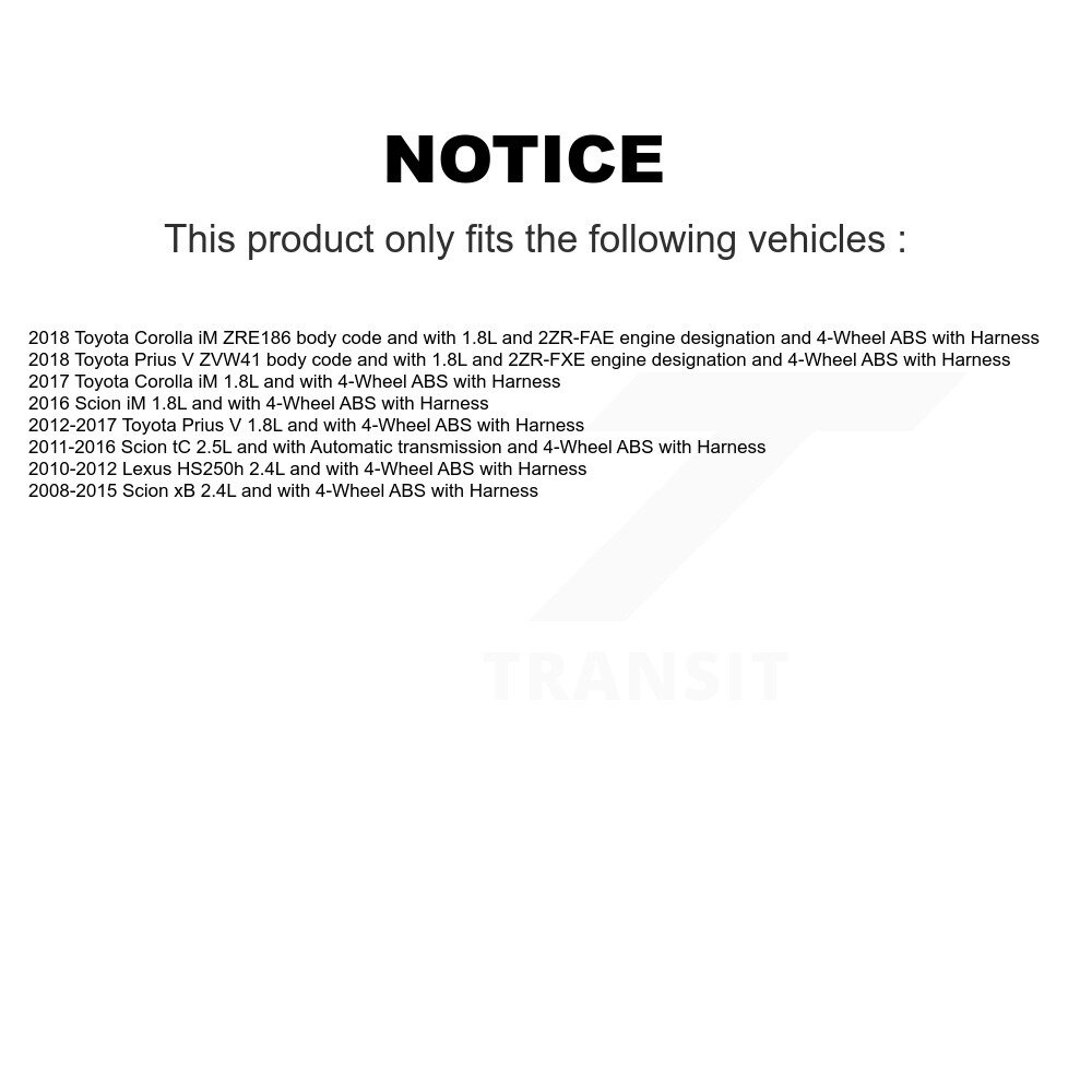 Front Wheel Hub Bearing Sensor Kit For Toyota Prius V Scion Corolla iM tC xB Lexus HS250h K7S-102302 - Image 2