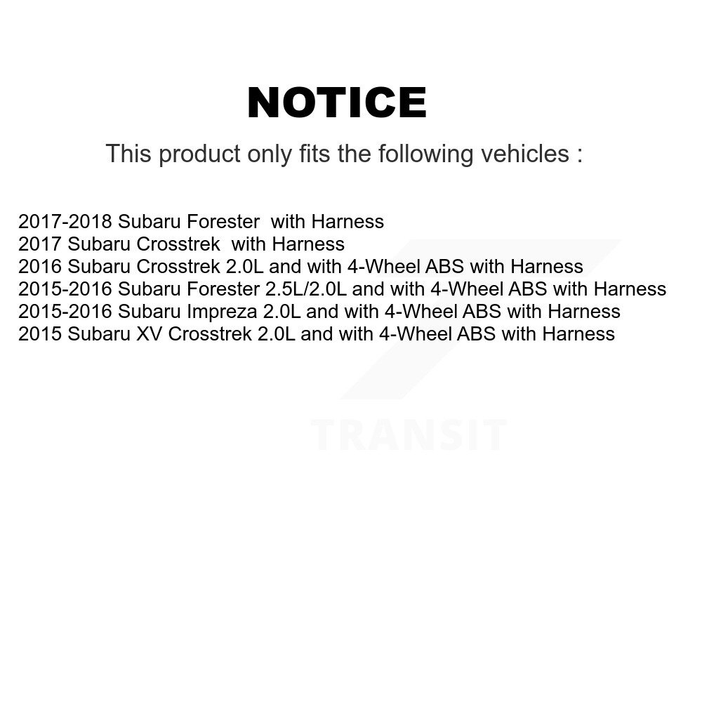 Front Wheel Hub Bearing Sensor Kit For Subaru Forester Impreza Crosstrek XV with Harness K7S-102328 - Image 2
