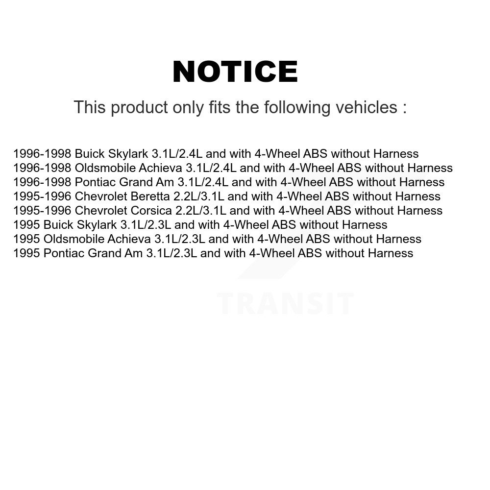 Front Wheel Hub Bearing ABS Sensor Kit For Pontiac Grand Am Chevrolet Oldsmobile Achieva K7S-102386 - Image 2