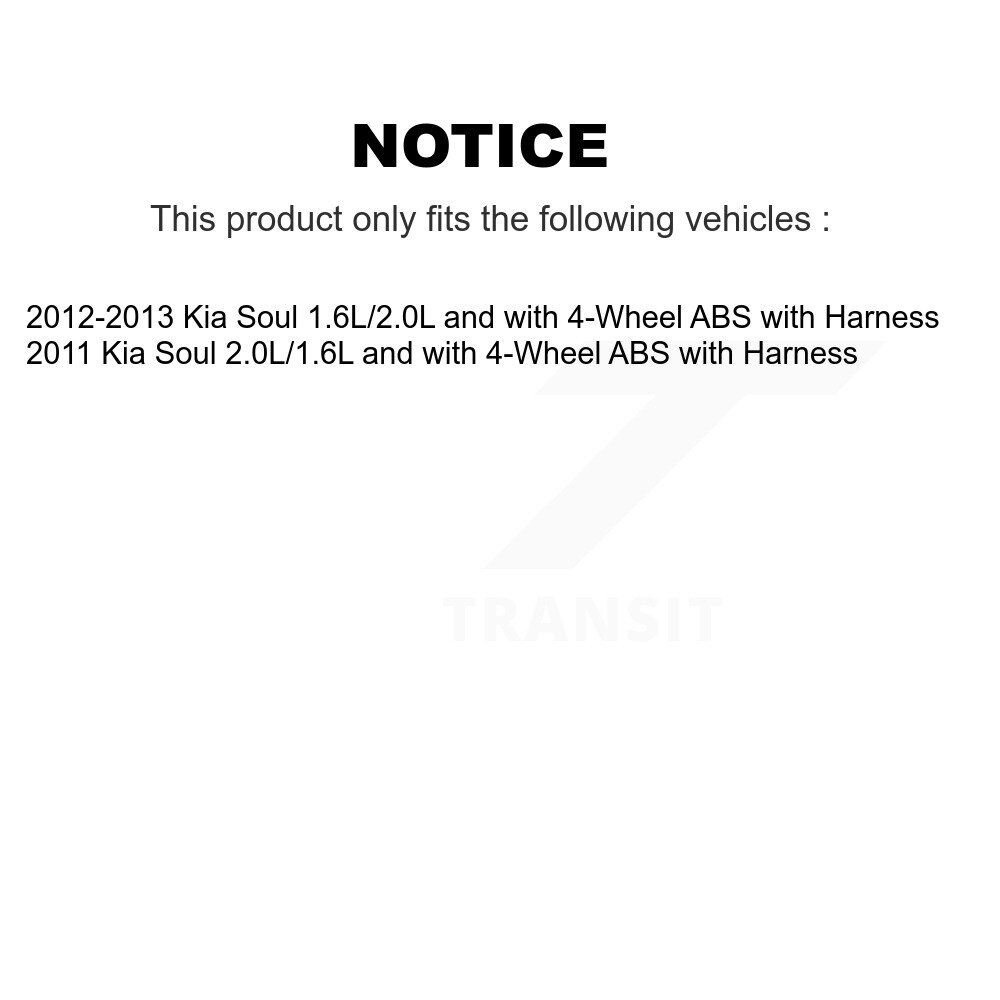 Front Wheel Bearing And ABS Sensor Kit For Kia Soul with Harness K7S-102444 - Image 2