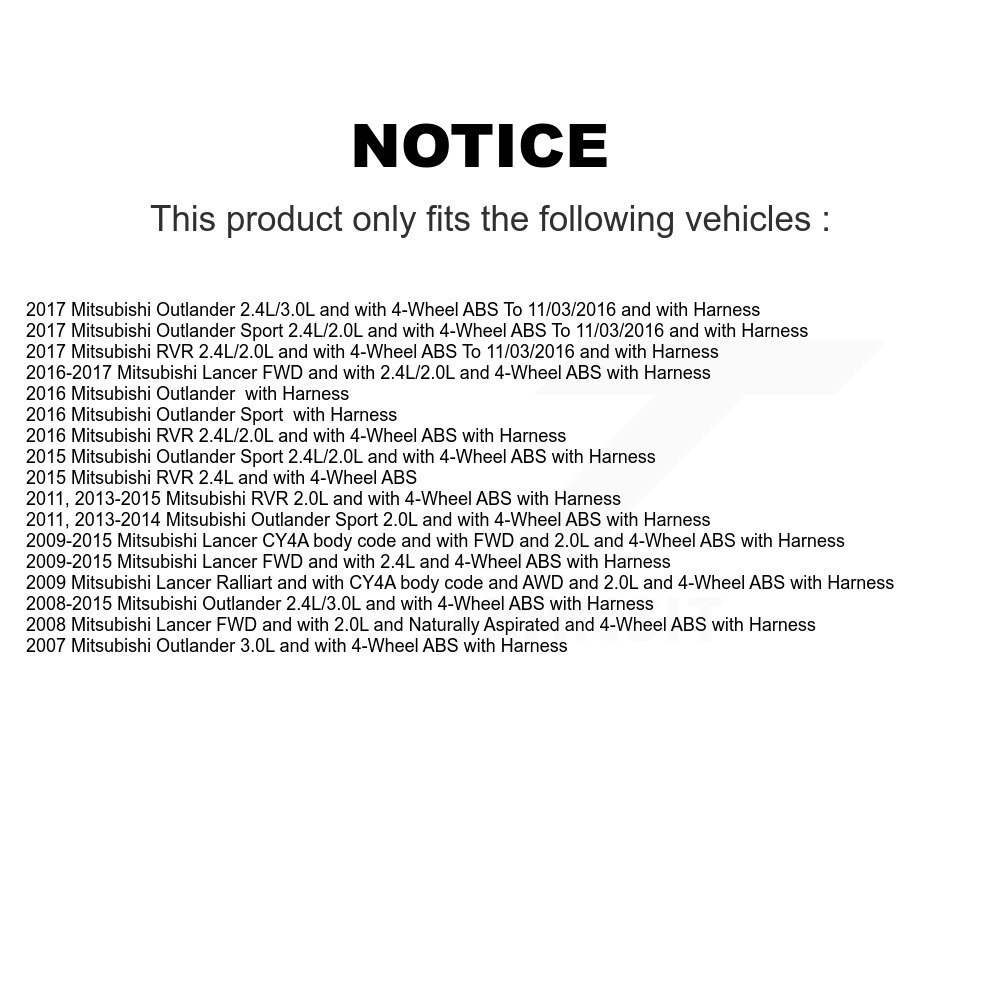 Front Wheel Bearing And ABS Sensor Kit For Mitsubishi Lancer Outlander RVR Sport K7S-102463 - Image 2