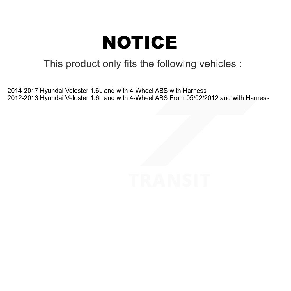Front Wheel Bearing And ABS Sensor Kit For Hyundai Veloster 1.6L with 4-Wheel K7S-102511 - Image 2