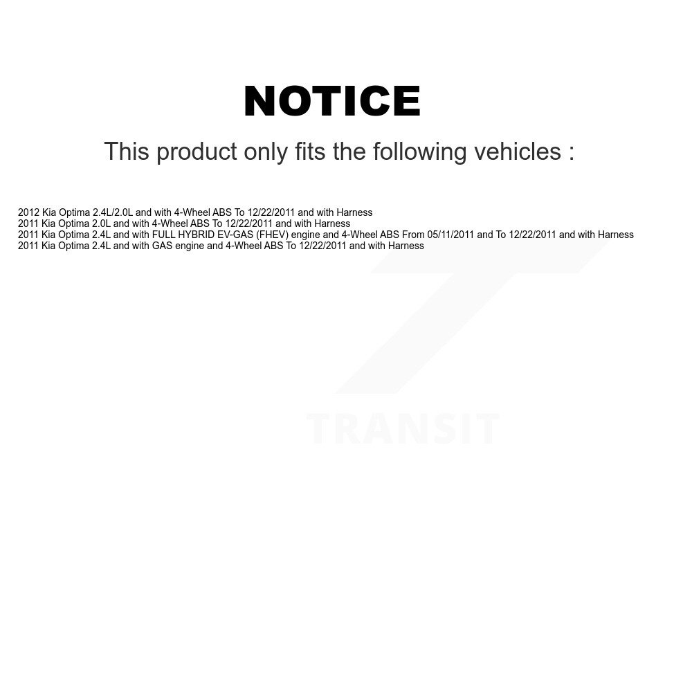 Front Wheel Bearing And ABS Sensor Kit For Kia Optima K7S-102517 - Image 2