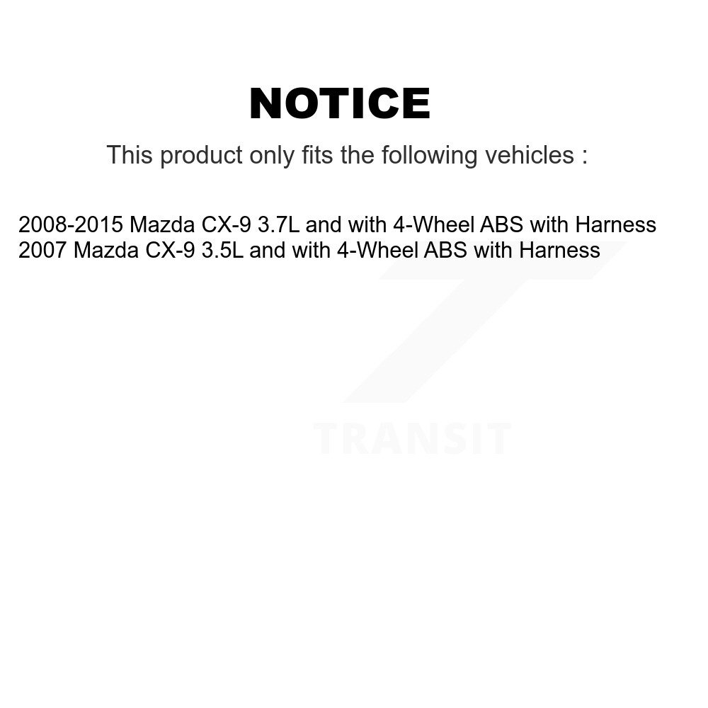 Front Wheel Bearing And ABS Sensor Kit For Mazda CX-9 with Harness K7S-102532 - Image 2
