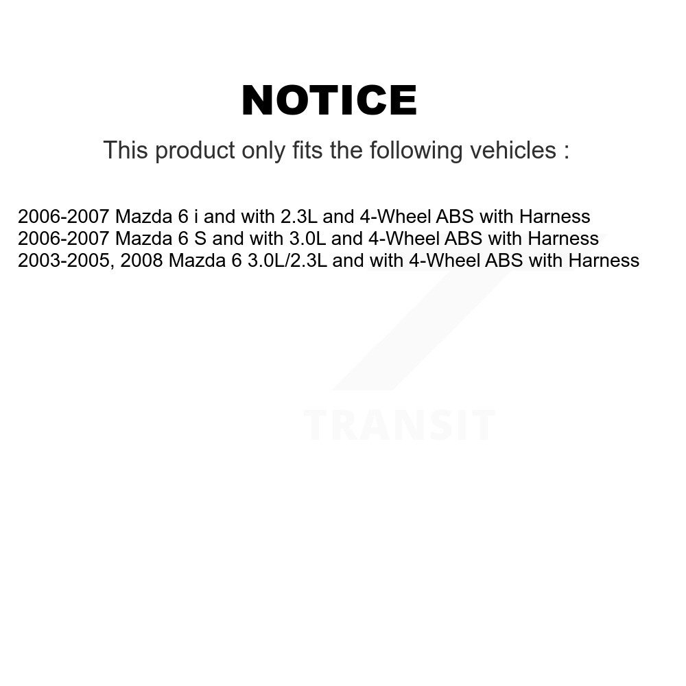 Front Wheel Bearing And ABS Sensor Kit For Mazda 6 with Harness K7S-102542 - Image 2