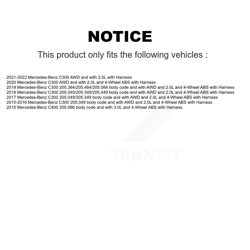 Front Wheel Hub Bearing And ABS Sensor Kit For Mercedes-Benz C300 C400 with Harness K7S-102552 - Image 2