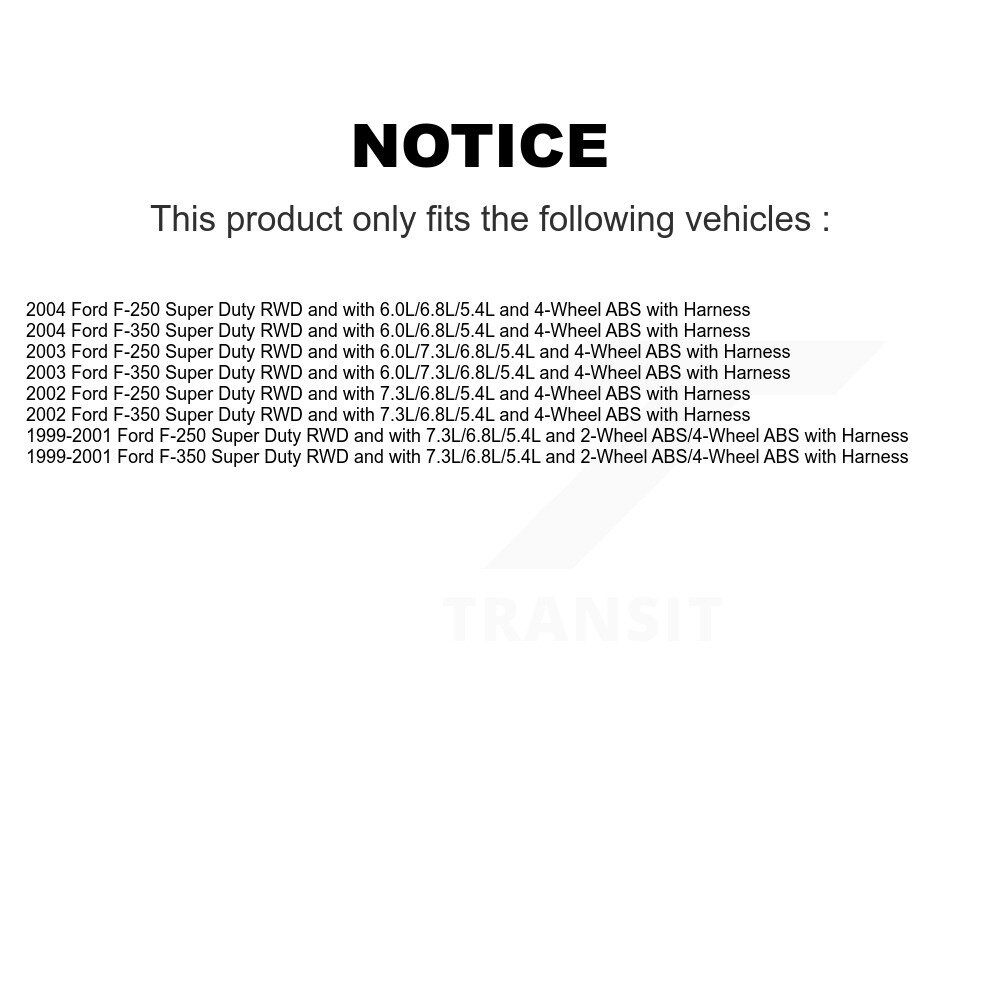 Front Wheel Hub Bearing Extra ABS Sensor Kit For Ford F-350 Super Duty F-250 with Harness K7S-102557 - Image 2