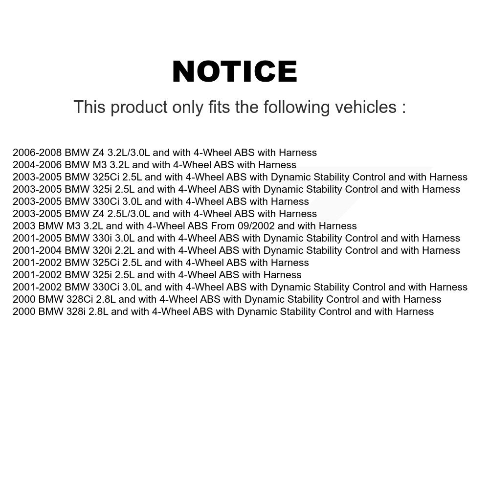 Front Wheel Hub Bearing & Sensor Kit For BMW Z4 330Ci 325i 325Ci M3 320i 330i 328Ci 328i K7S-102615 - Image 2