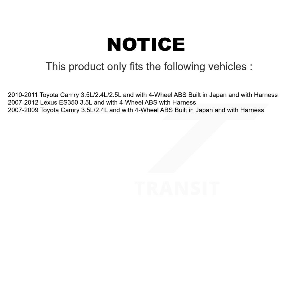 Front Wheel Bearing And ABS Sensor Kit For Toyota Camry Lexus ES350 K7S-102658 - Image 2