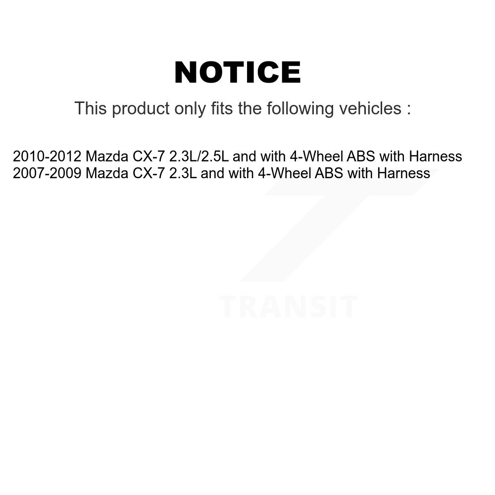 Front Wheel Bearing And ABS Sensor Kit For Mazda CX-7 with Harness K7S-102662 - Image 2