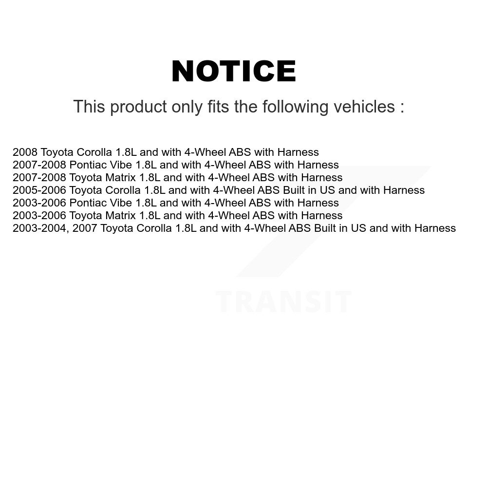 Front Wheel Bearing And ABS Sensor Kit For Toyota Corolla Matrix Pontiac Vibe K7S-102692 - Image 2