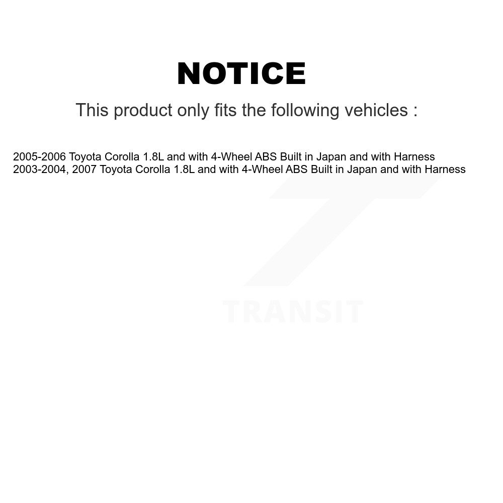 Front Wheel Bearing And ABS Sensor Kit For Toyota Corolla Built in Japan with Harness K7S-102693 - Image 2