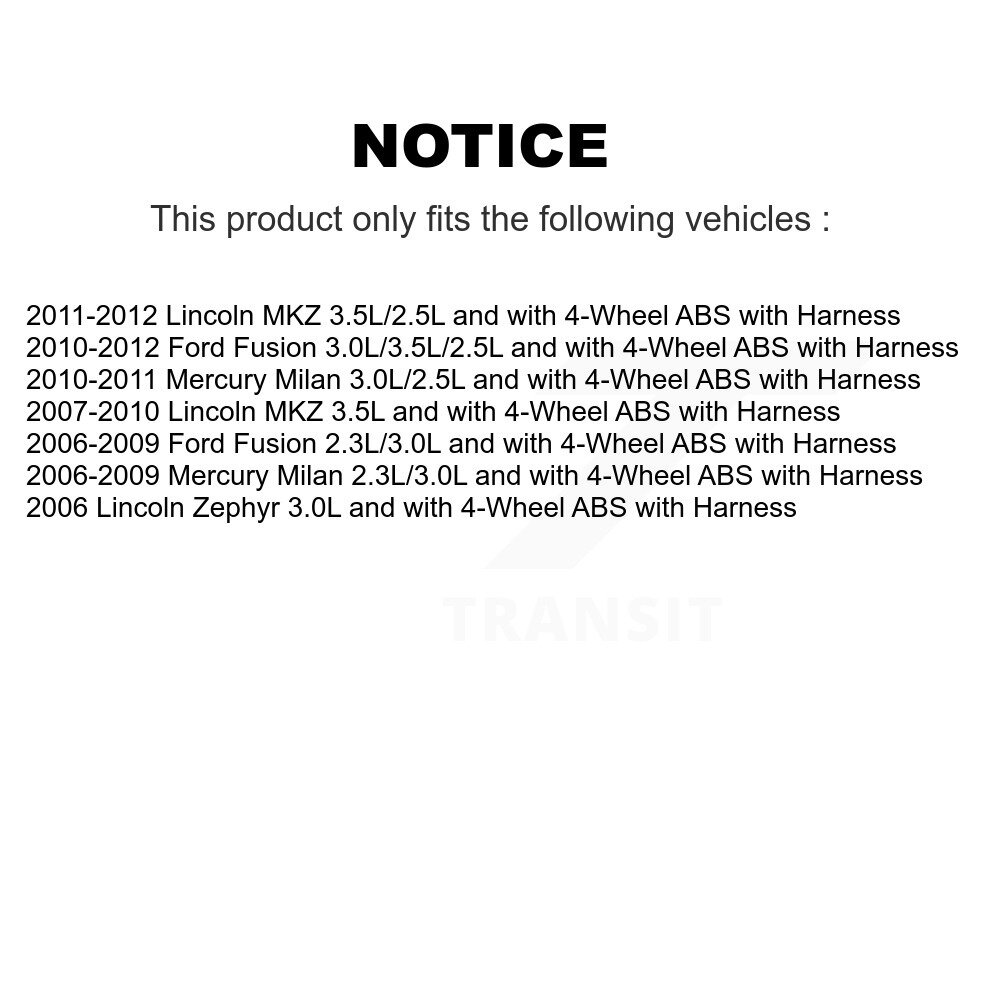 Front Wheel Bearing And ABS Sensor Kit For Ford Fusion Lincoln MKZ Zephyr Mercury Milan K7S-102694 - Image 2