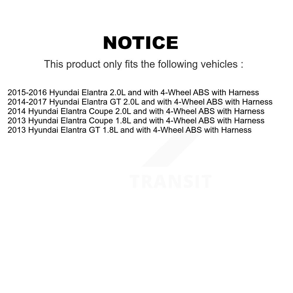 Front Wheel Bearing And ABS Sensor Kit For Hyundai Elantra GT Coupe with Harness K7S-102729 - Image 2