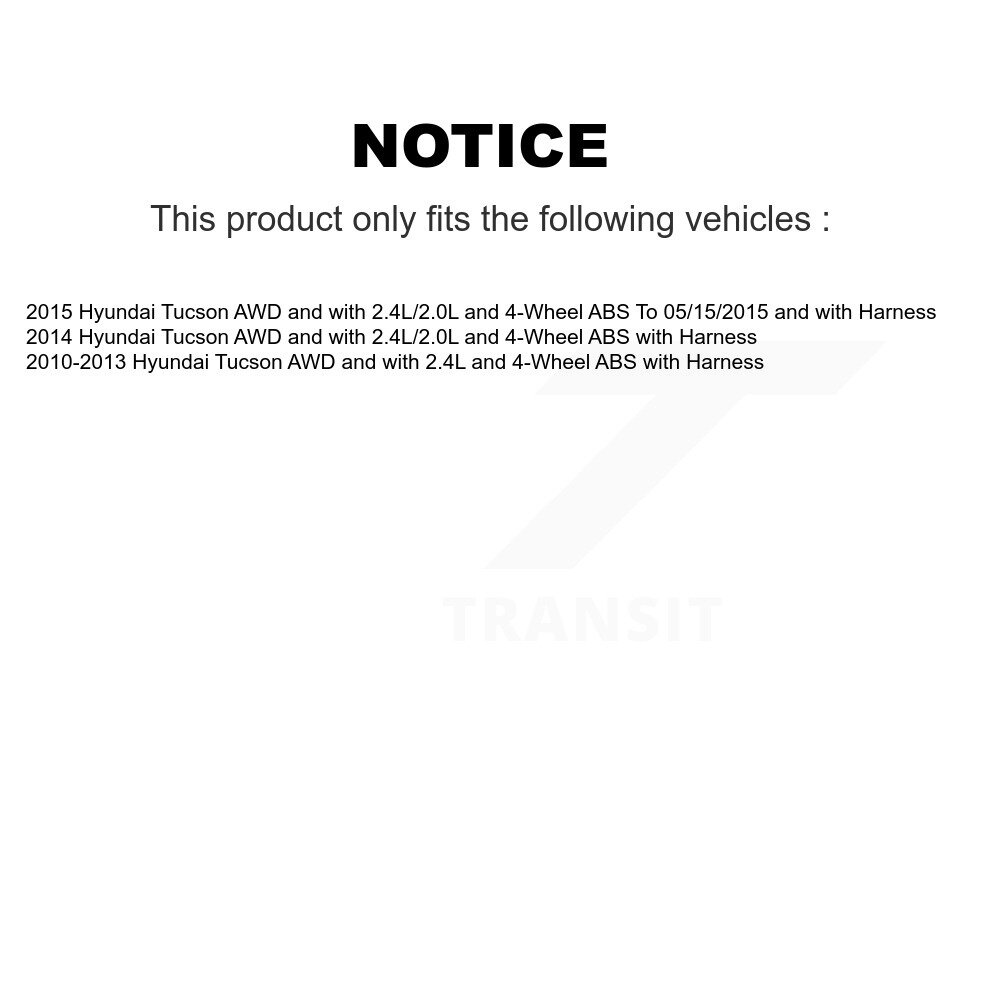 Front Rear Wheel Bearing And ABS Sensor Kit (8Pc) For Hyundai Tucson K7S-102792 - Image 2