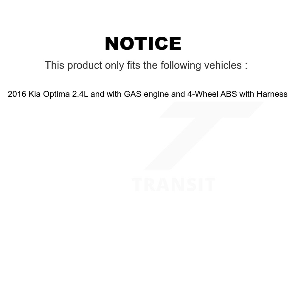 Front Rear Wheel Hub Bearing Extra ABS Sensor Kit (8Pc) For 2016 Kia Optima with Harness K7S-102811 - Image 2