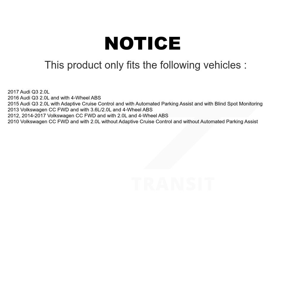 Front Rear Wheel Hub Bearing And ABS Sensor Kit (8Pc) For Audi Q3 Volkswagen CC K7S-102854 - Image 2