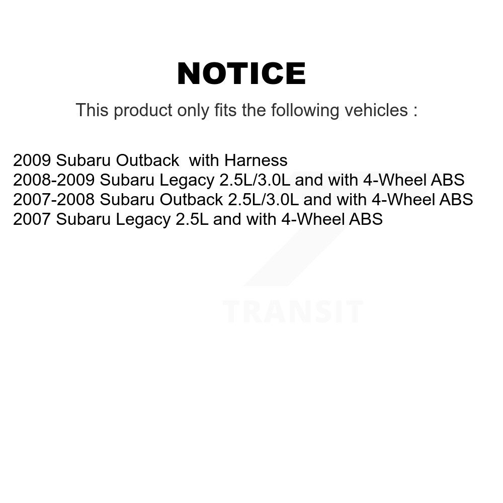 Front Rear Wheel Hub Bearing And ABS Sensor Kit (8Pc) For Subaru Outback Legacy K7S-102881 - Image 2